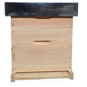 RUCHE DADANT 10 CADRES FOND GRANDE AERATION MI BOIS CADRES HOFFMANN