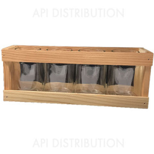 COFFRET BOIS POUR 4 POTS DROITS 125G EN TO48