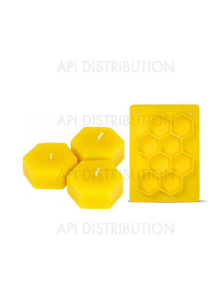 MOULE POUR 8 BOUGIES CHAUFFE-PLAT FORME HEXAGONES FM021