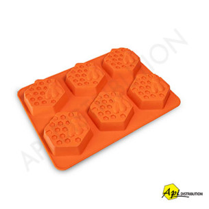 MOULE À SAVON 6 ABEILLES AVEC HEXAGONE