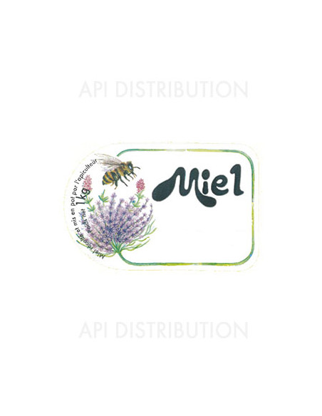 ETIQUETTE FLEURS ABEILLE MIEL KG 90X60  /100