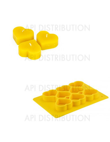 MOULE POUR 8 BOUGIES CHAUFFE-PLAT FORME COEUR FM023