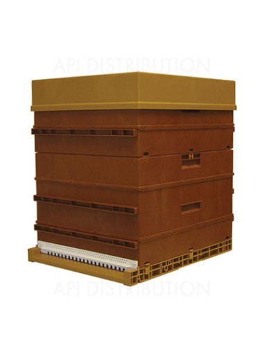 RUCHE DADANT PLASTIQUE NICOT CADRES DROITS FOND GRANDE AERATION