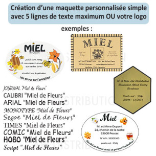 CREATION MAQUETTE D'ETIQUETTE PERSO. SIMPLE (5 lignes max.ou votre logo)