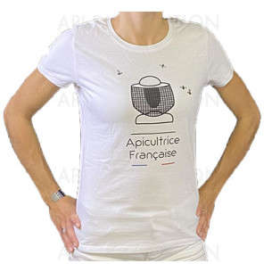 TEE SHIRT BLANC "APICULTRICE FRANCAISE" 2