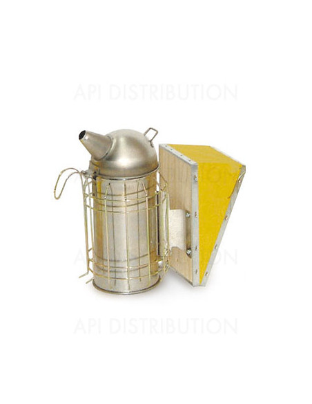 ENFUMOIR INOX AVEC PROTECTION 100MM TETE RONDE SOUFFLET JAUNE