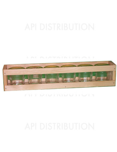 COFFRET BOIS POUR 6 POTS A FACETTES 50G EN TO48